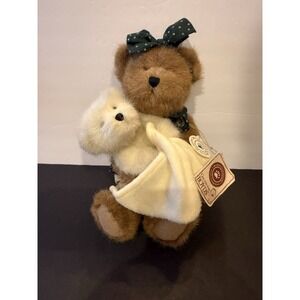 Boyds Momma Bearsley and Baby Jack w Blanket says Love Bears All with Tags 10"